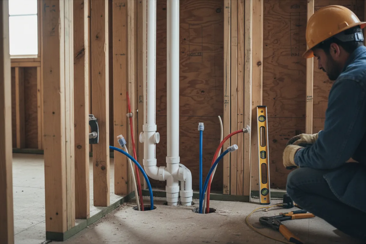 Drain and supply rough-in during Toilet Repair and Installation in East Norwich